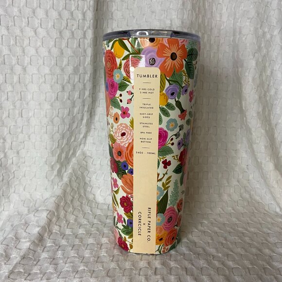 NWT Floral Garden Party Corkcicle x Rifle Paper Co. 24 oz Tumbler - Picture 1 of 6